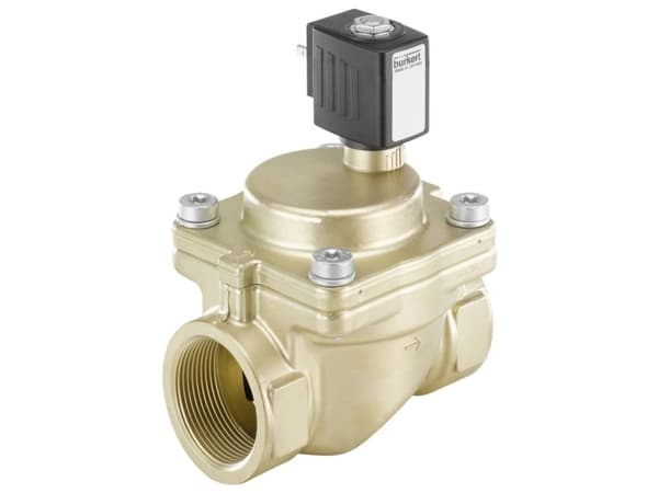 Bürkert 221946 2/2-vejs Servostyret ventil 24 V/DC G 1 1/2 muffe Nominel dimension 40 mm Kabinetmateriale Messing (value.1391473) Forseglingsmaterial