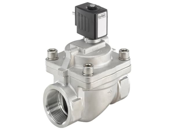 Bürkert 221983 2/2-vejs Servostyret ventil 24 V/DC G 1 1/2 muffe Nominel dimension 40 mm Kabinetmateriale Edelstahl (value.1391400) Forseglingsmateri