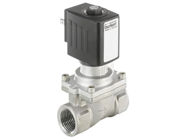 Bürkert 222011 2/2-vejs Servostyret ventil 24 V/AC G 1/2 muffe Nominel dimension 13 mm Kabinetmateriale Edelstahl (value.1391400) Forseglingsmaterial