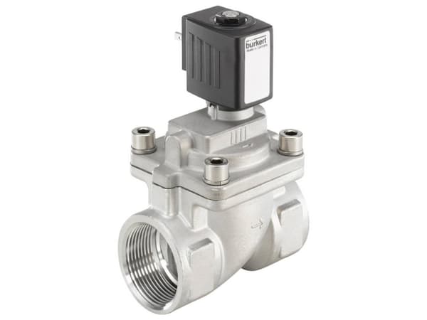 Bürkert 222022 2/2-vejs Servostyret ventil 24 V/DC G 1 1/4 muffe Nominel dimension 25 mm Kabinetmateriale Edelstahl (value.1391400) Forseglingsmateri
