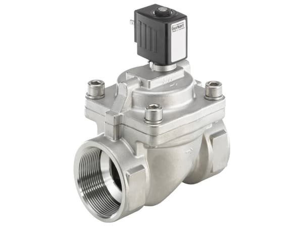 Bürkert 222028 2/2-vejs Servostyret ventil 24 V/DC G 2 muffe Nominel dimension 40 mm Kabinetmateriale Edelstahl (value.1391400) Forseglingsmateriale