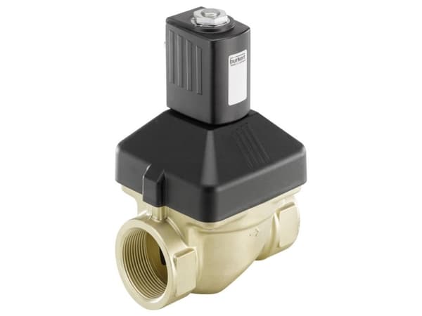 Bürkert 227544 2/2-vejs Servostyret ventil 24 V/DC G 1 1/2 muffe Nominel dimension 40 mm Kabinetmateriale Messing (value.1391473) Forseglingsmaterial