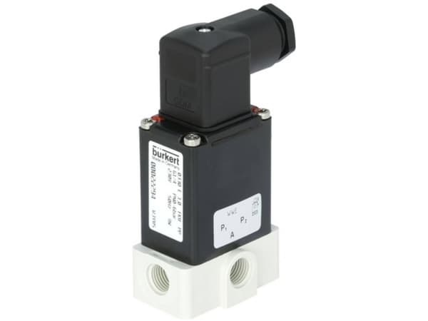 Bürkert 66230 3/2-vejs Direkte styret ventil 24 V/AC G 1/4 muffe Nominel dimension 3 mm Kabinetmateriale Polypropylen (value.1391486) Forseglingsmate