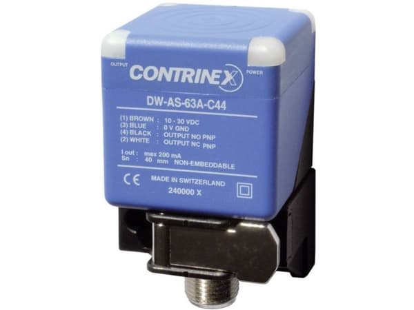 Contrinex Induktiv närhetssensor 40 x 40 mm Inte i plan PNP DW-AS-61A-C44