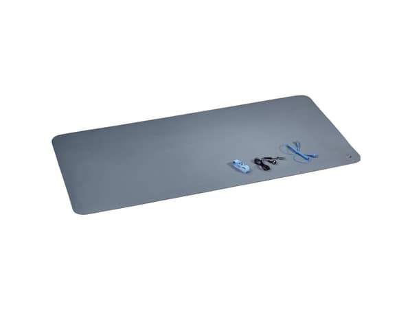 TRU COMPONENTS ESDM-1190BG Set med ESD-bordmattor Grå (L x B x H) 1190 x 590 x 2 mm inkl. jordningskabel, inkl. jordningsband, inkl. anslutningskabel