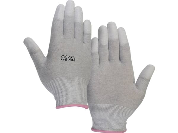 TRU COMPONENTS EPAHA-RL-L ESD-hanska, jossa pinnoite sormenpäissä Koko: L Polyamidi