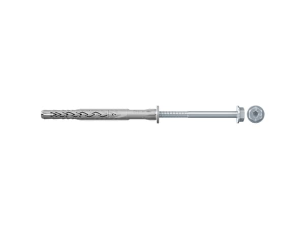 Fischer 522720, Kit med skruv och väggplugg, Betong, Metall, Plast, Grå, 100 mm, 1 cm