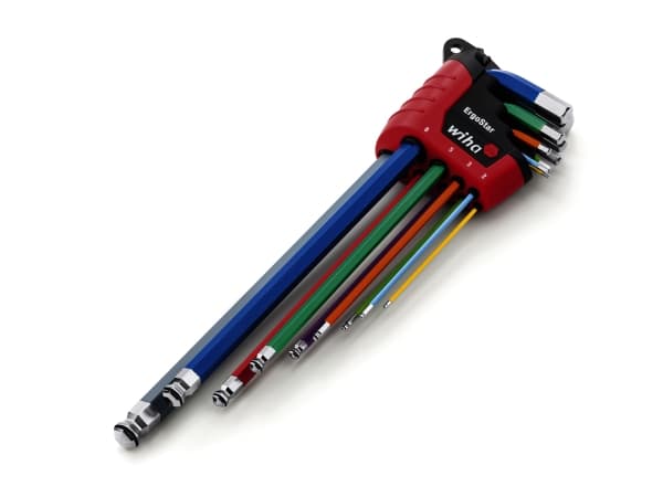 Wiha 41979, Insexnycklar med L-handtag, set, Metrisk, 9 styck, 1.5,2,2.5,3,4,5,6,8,10 mm, ISO 2936L