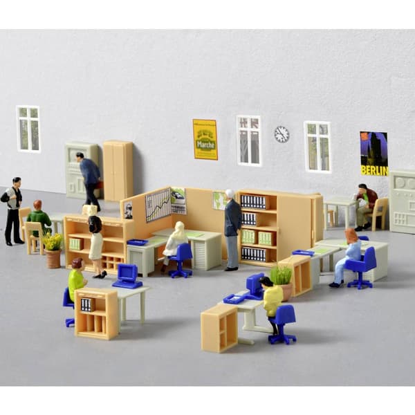 Kibri 38654 H0 Deko-set kontorsmöbler Färdig modell