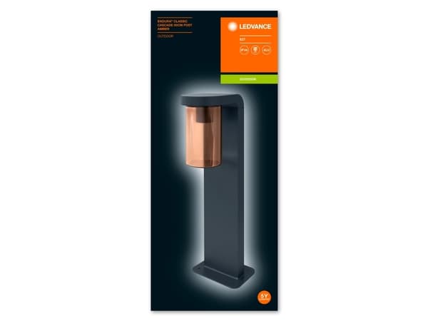 LEDVANCE ENDURA CLASSIC CASCADE, Lattiavalaistus ulkotiloihin, Harmaa, Alumiini, Lasi, IP44, Sisäänkäynti, Autotalli, Puutarha, Polku, Patio, I