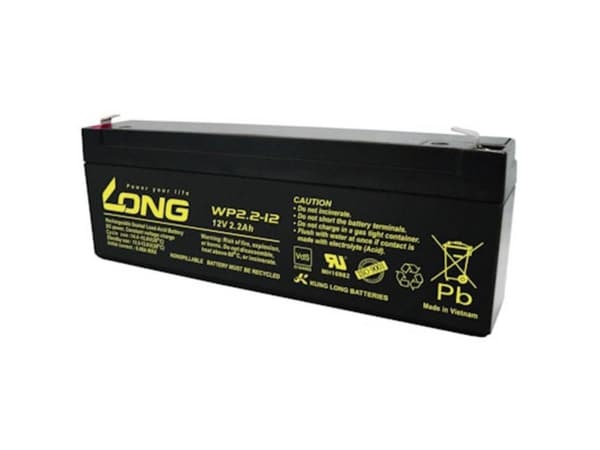 Long WP2.2-12 Blybatteri 12 V 2.2 Ah Blyfleece (B x H x T) 178 x 66 x 34 mm Fladstik 4,8 mm VDS-certifikation, Lav selvafladning, Vedligeholdelsesfri