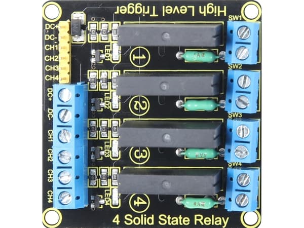 Joy-iT SBC-SSR01, Relämodul, Arduino/Raspberry Pi, Arduino, Svart, Blå, Guld, Silver, 57 mm, 55 mm