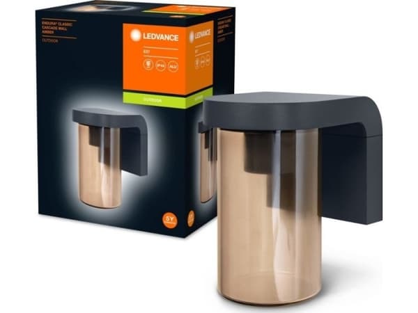 LEDVANCE ENDURA CLASSIC CASCADE, Vegglys, Grå, Aluminium, Glass, IP44, Fasade, Gangsti, Terrasse, I