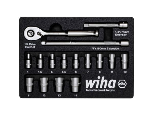 Wiha 44683 Topnøgleindsats-sæt 1/4 197 mm
