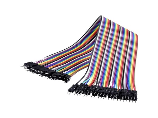 Renkforce JKMM403 Jumper-kaapeli Arduino, Banana Pi, Raspberry Pi [40x Trådbro-stik - 40x Trådbro-stik] 30.00 cm Flerfarvet