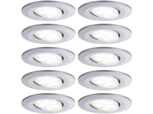 Paulmann 999.25, Nedtryckbar spotlight, 10 lampor, LED, 4000 K, 465 LM, Krom