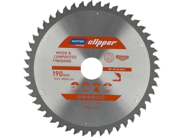 Norton Clipper NORTON Clipper sahanterä 190mm x 30mm x 48z PUU JA KOMPOSITES ATB Neg (2.6 / 1.6) N70184608096