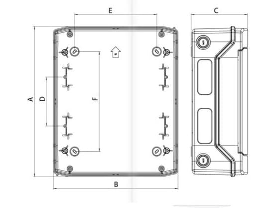 PV 1x4 modulær bryteroverflate /transparent/ UV 1500V DC IP65 ECH-4G DIDO 001101060