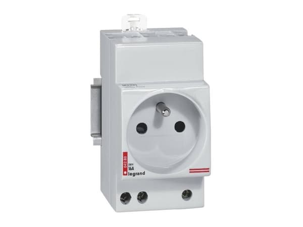 Legrand 004280, Tyyppi E, 2P+T, -5 - 35 °C, Harmaa, IP2X, 250 V
