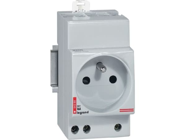 Legrand 004280, Tyyppi E, 2P+T, -5 - 35 °C, Harmaa, IP2X, 250 V