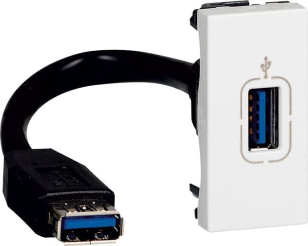 Legrand USB 3.0 pistorasia kaapelilla valkoinen (078746)