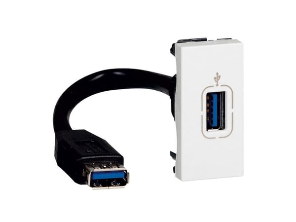Legrand USB 3.0 pistorasia kaapelilla valkoinen (078746)