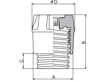 Sikringshode DIII porselen K DIII 63A E33 002333001