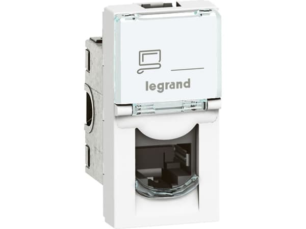 Legrand 0 765 62, RJ-45, 1 modul/-er, FTP, Vit, 22,5 mm, 25,2 mm