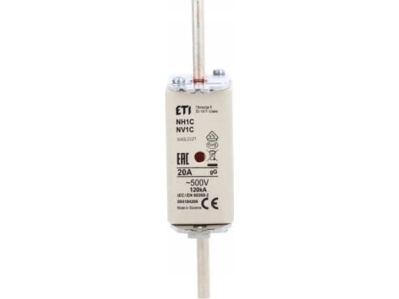 Eti-Polam Teollisuuden viivästetty sulakelenkki KOMBI NH1C gG 20A/500V WT-1C 004184206 004184206