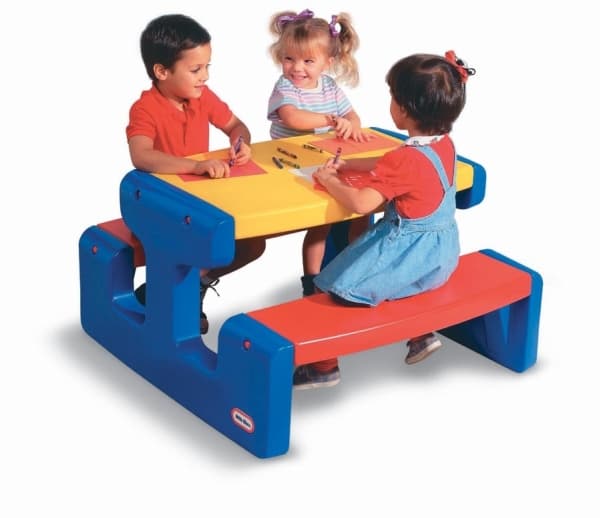 Little Tikes Large Picnic Table, Inomhus & utomhus, Blå, Röd, Gul, Plast, CE, 6 personer, 3 År