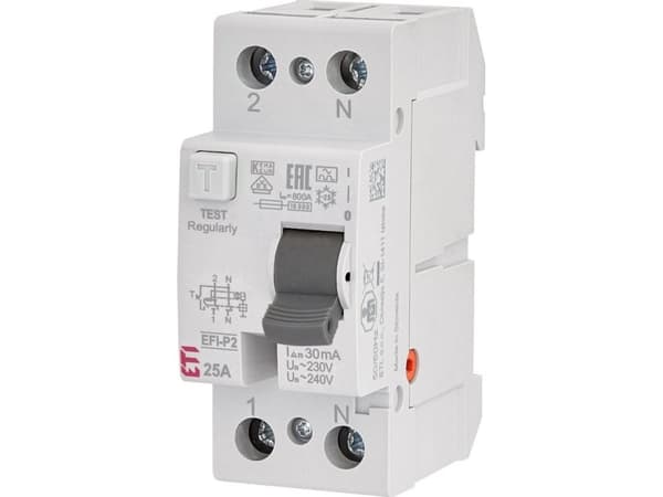 Eti-Polam Residual current circuit breaker 2P 25A 0.03A EFI-P2 A 25/0.03 002061111