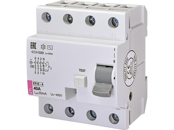 Schneider Electric Residual current circuit breaker 4P 40A 0.03 AC type EFI6-P4 AC 40/0.03 002061652