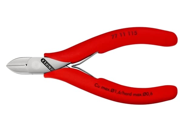 Knipex 77 11 115, Diagonal tang, Stål, Plast, Rød, 115 mm, 70 g