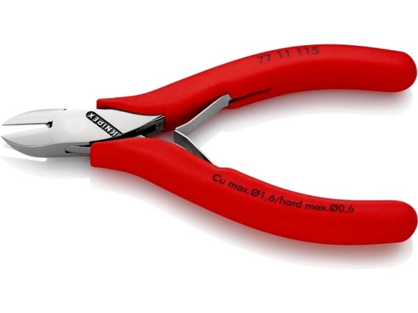 Knipex 77 11 115, Diagonal tang, Stål, Plast, Rød, 115 mm, 70 g