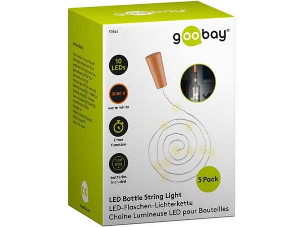 Goobay 57866, Kjede, Lysebrun, Sølv, Kopper, Polyvinylklorid (PVC), IP20, WEEE, CE, 10 ampuller