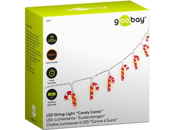Goobay 58117, Fe lys, Rød, Gjennomsiktig, Plast, Polyvinylklorid (PVC), IP20, 10 ampuller, LED