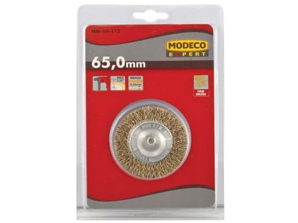Modeco Stålskivebørste med 1/4" skaft 65 mm (MN-69-172)