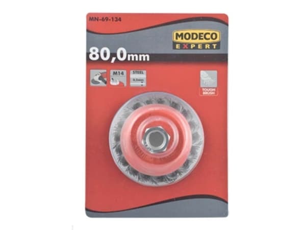 Modeco ståltrådskoppbørste for kvern 100mm - MN-69-135
