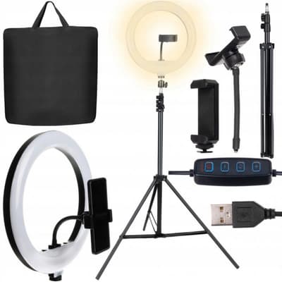 Fotograferings Ringlampa med stativ 30W