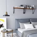 Pikkukuva 4 / 8: 2-Pack Vägghyllor Retro 60x20 cm Vintage brun-svart