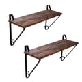 Pikkukuva 1 / 8: 2-Pack Vägghyllor Retro 60x20 cm Vintage brun-svart