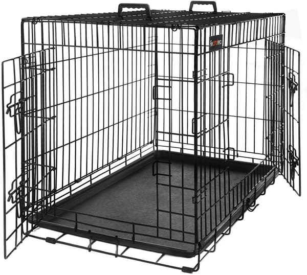 Hundbur L Metall 91x64x58 cm med två dörrar