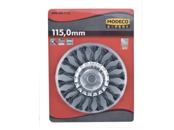 Modeco Ståltrådskivebørste for kvern 115mm - MN-69-112