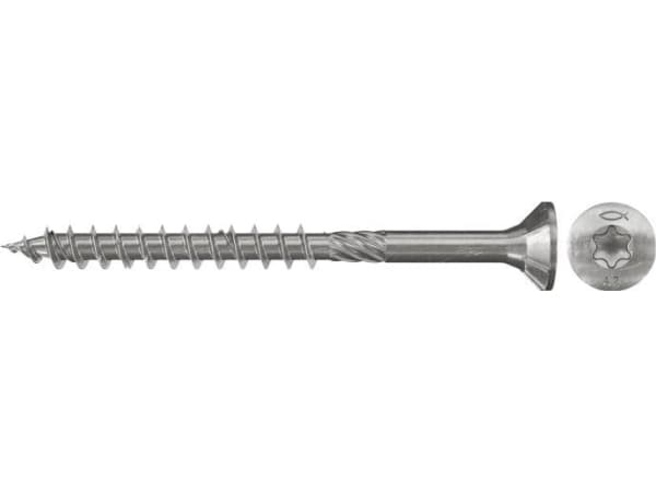 Fischer 657131, Skruv, Metall, Trä, Allmän användning, Delvis gängad, Platt huvud