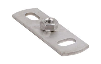 Walraven Grundflange M8 - Rustfri 316 grundflange 80x35mm med punktsvejset muffe