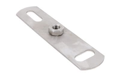 Walraven Grundflange M8 - Rustfri 316 grundflange 80x35mm med punktsvejset muffe