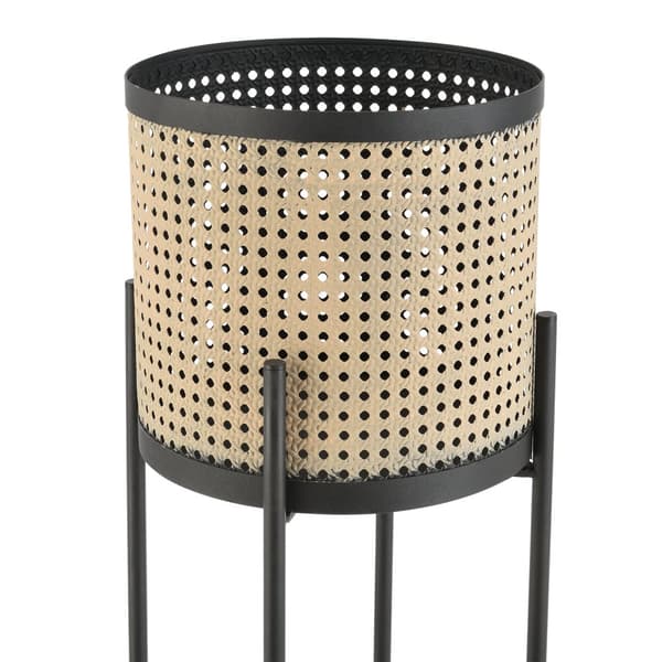 [en.casa] Piedestal Colfontaine-set om 2-med krukor-blomställ-växtställ-80x25,5x25,5cm-90x27x27cm-metall-svart-sandfärg