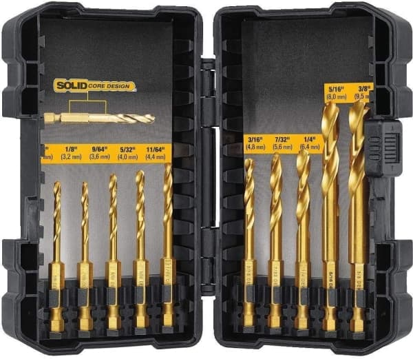 Dewalt DEWALT metalliporanterä HSS-TIN EXTREME IMPACT KPL. 10cz. 3-12mm HEX 1/4 "DT50050-QZ KÄSIKIRJA