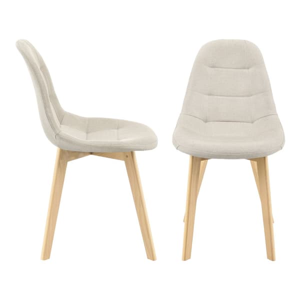 Stol Kopparberg set om 2 beige [en.casa]