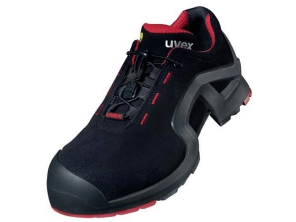 Uvex 85162, Unisex, Vuxen, Säkerhetsskor, Svart, Röd, ESD, S3, SRC, Snabb-skosnören